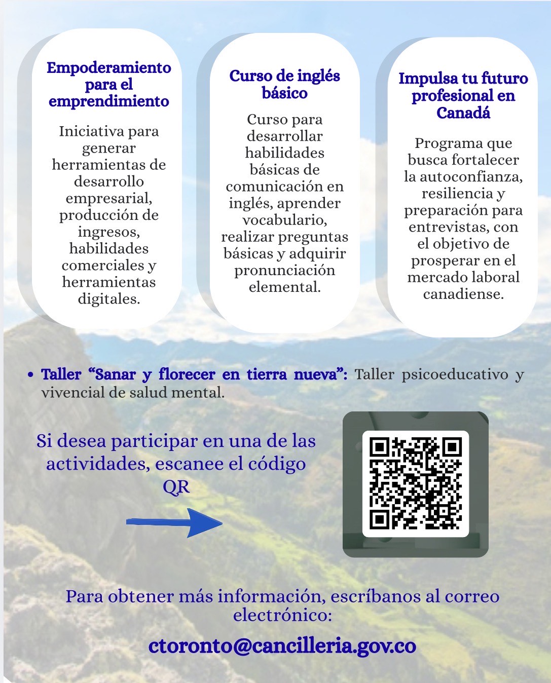 El Consulado de Colombia en Toronto invita a las víctimas del conflicto en Ontario a participar en talleres virtuales gratuitos