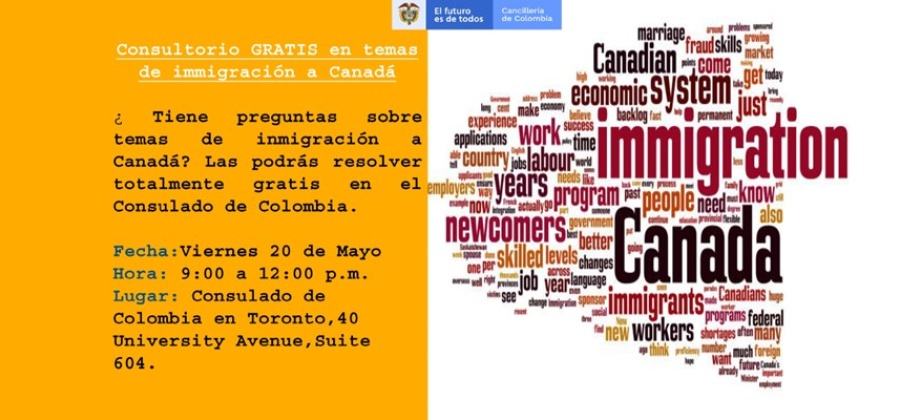 Consulado de Colombia en invita a la charla sobre migración el 20 de mayo