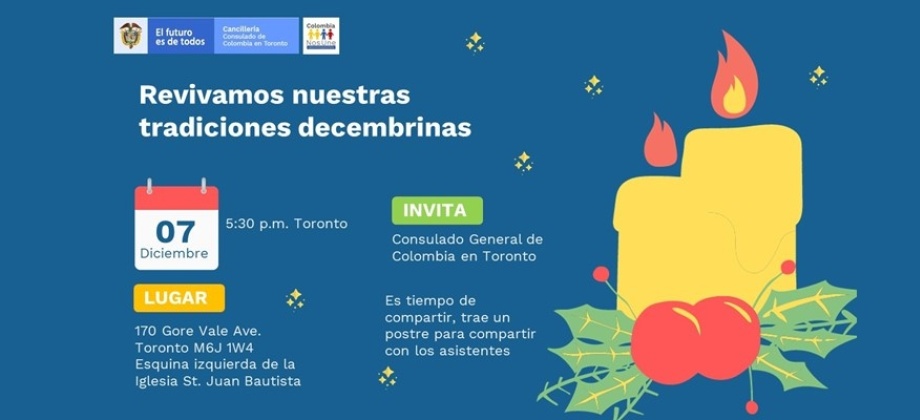 Consulado de Colombia en Toronto invita a compartir las tradiciones decembrinas este 7 diciembre
