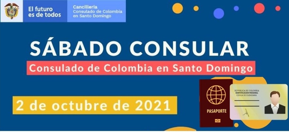 Jornada de Sábado Consular este 2 de octubre en la sede del Consulado de Colombia 