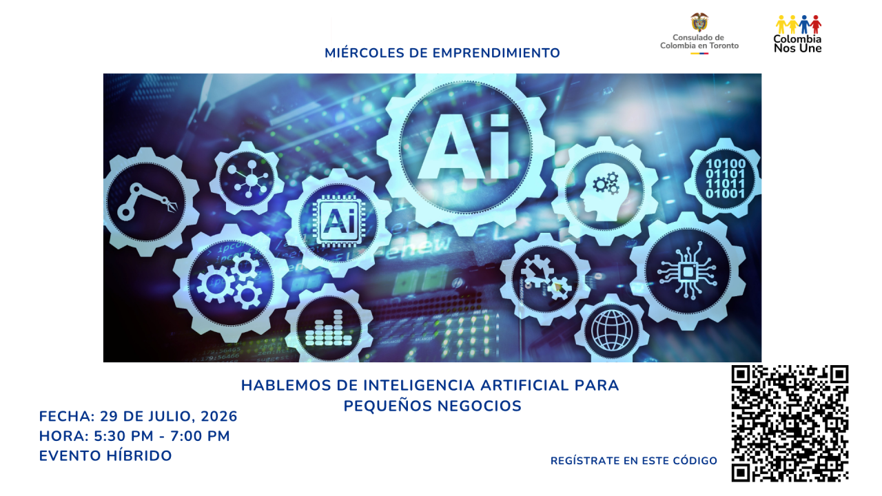 Miércoles de emprendimiento: hablemos de inteligencia artificial para pequeños negocios el 29 de julio de 2026