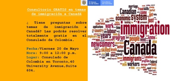 Consulado de Colombia en invita a la charla sobre migración el 20 de mayo