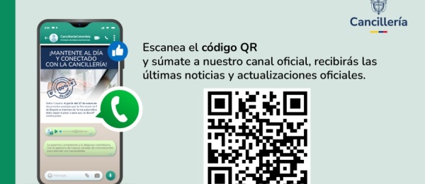 Únete al canal de WhatsApp de la Cancillería y mantente informado