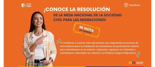 Consulado de Colombia en Toronto informa sobre la convocatoria para la instalación de la Mesa Nacional de la Sociedad Civil para Migraciones