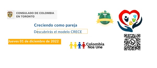 El Consulado de Colombia en Toronto invita a la charla 'Creciendo como pareja', el 1 de diciembre de 2022