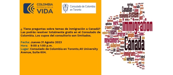 Consulado de Colombia en Toronto resuelve inquietudes sobre inmigración y aspectos jurídicos en Canadá, el 31 de agosto de 20223